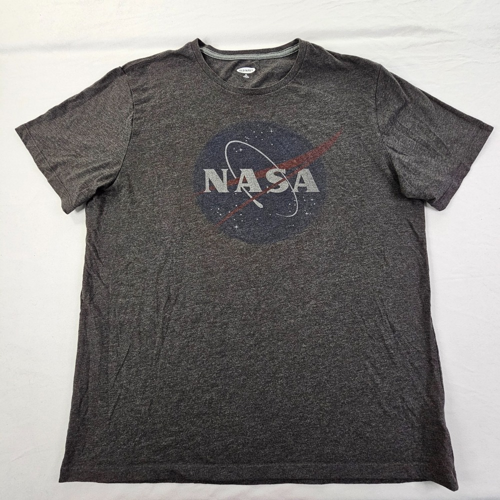 NASA Old Navy Gray Short Sleeve Cotton Blend T-Shirt Men's XL